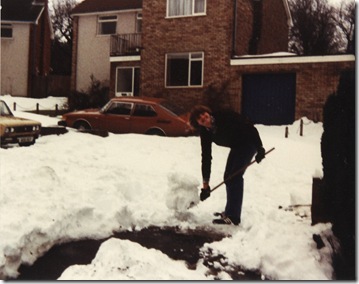 Rob clearing drive snow 1982