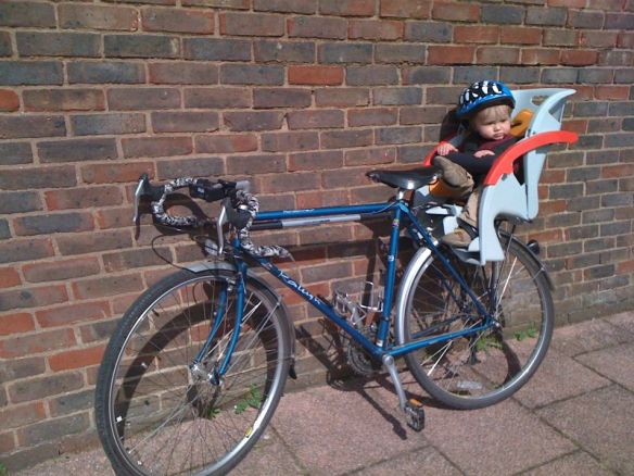 Owen and his new bike seat 2 may 2009 Owen and his new bike seat 2 may 2009