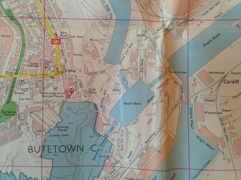 OS City Map Cardiff 1985