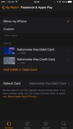Adding cards to Apple Pay on the Watch